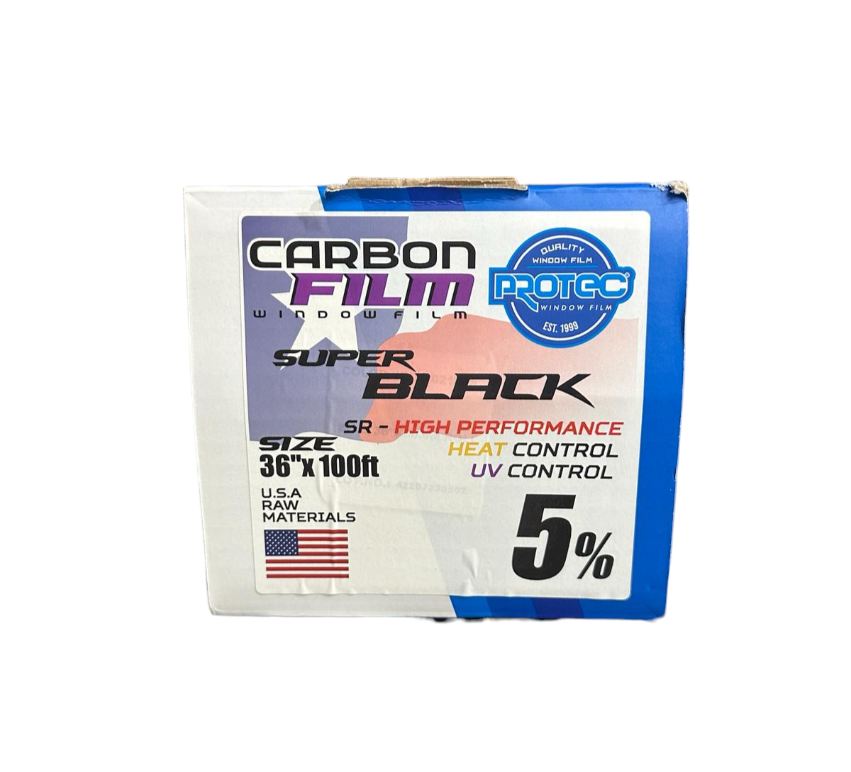 Carbon Super Black 5% High Performance 36"x100ft 2Ply PROTEC