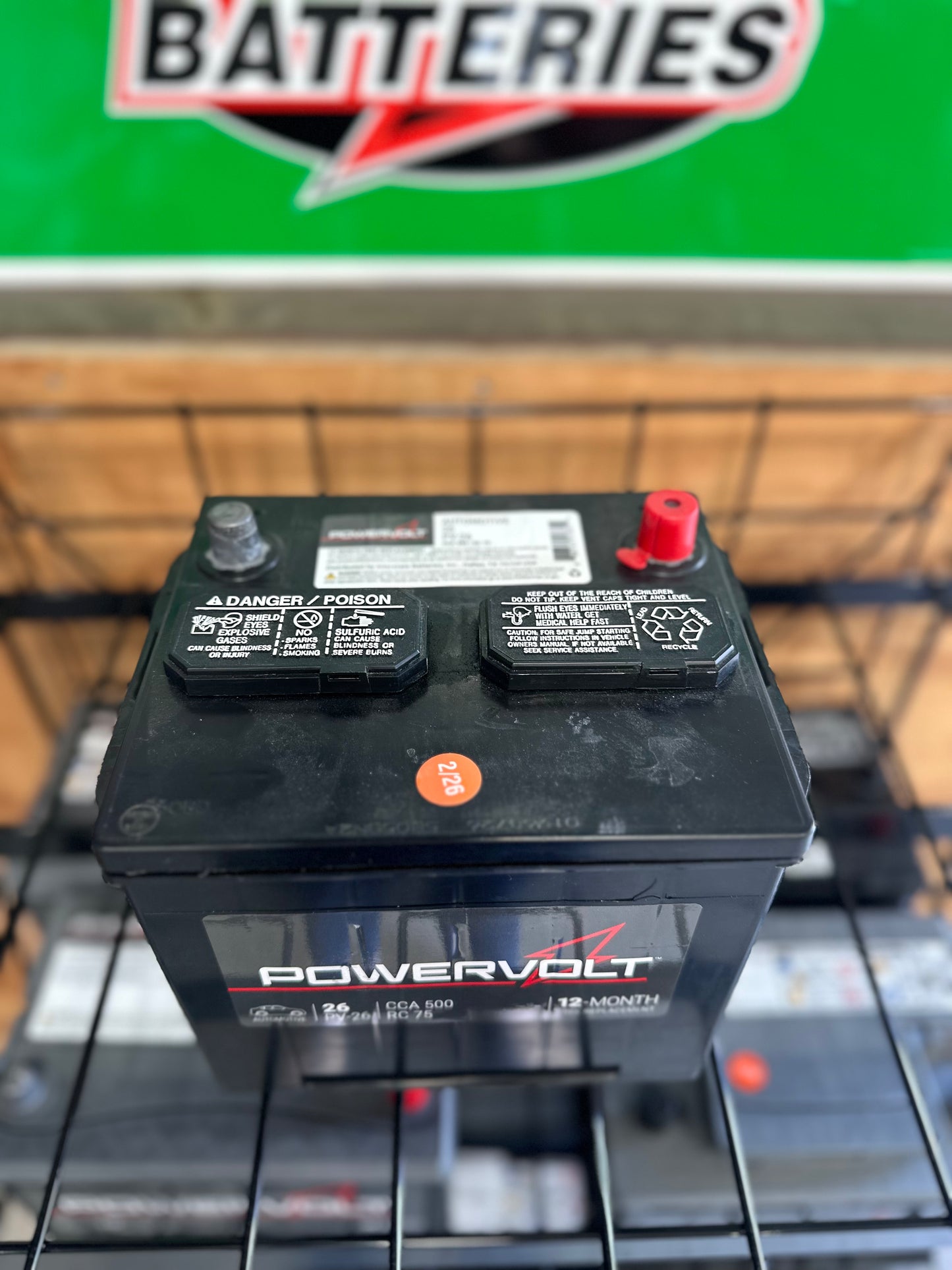 BATTERY POWERVOLT PV-26 COROLLA 03-08 MATRIX 05-10 SENTRA 01-06 ACCORD 03-07 ACCENT 06-11 RIO 06-11
